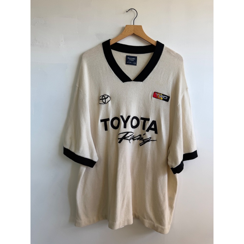 Abercrombie & Fitch Toyota Racing TRD Knit Jersey Cream Black XXL Blokecore